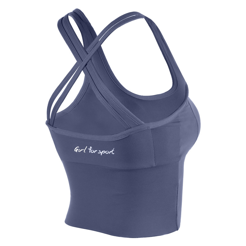 Title 1, Sports bra female backless cross strap quick-dr...