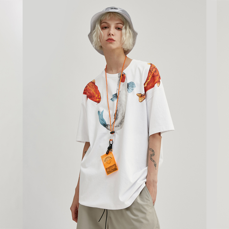 Title 20, Chinese style koi printed short sleeve