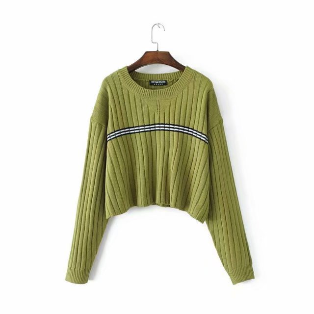 Title 11, Retro Colorblock Loose Long-sleeved Knitted Swe...