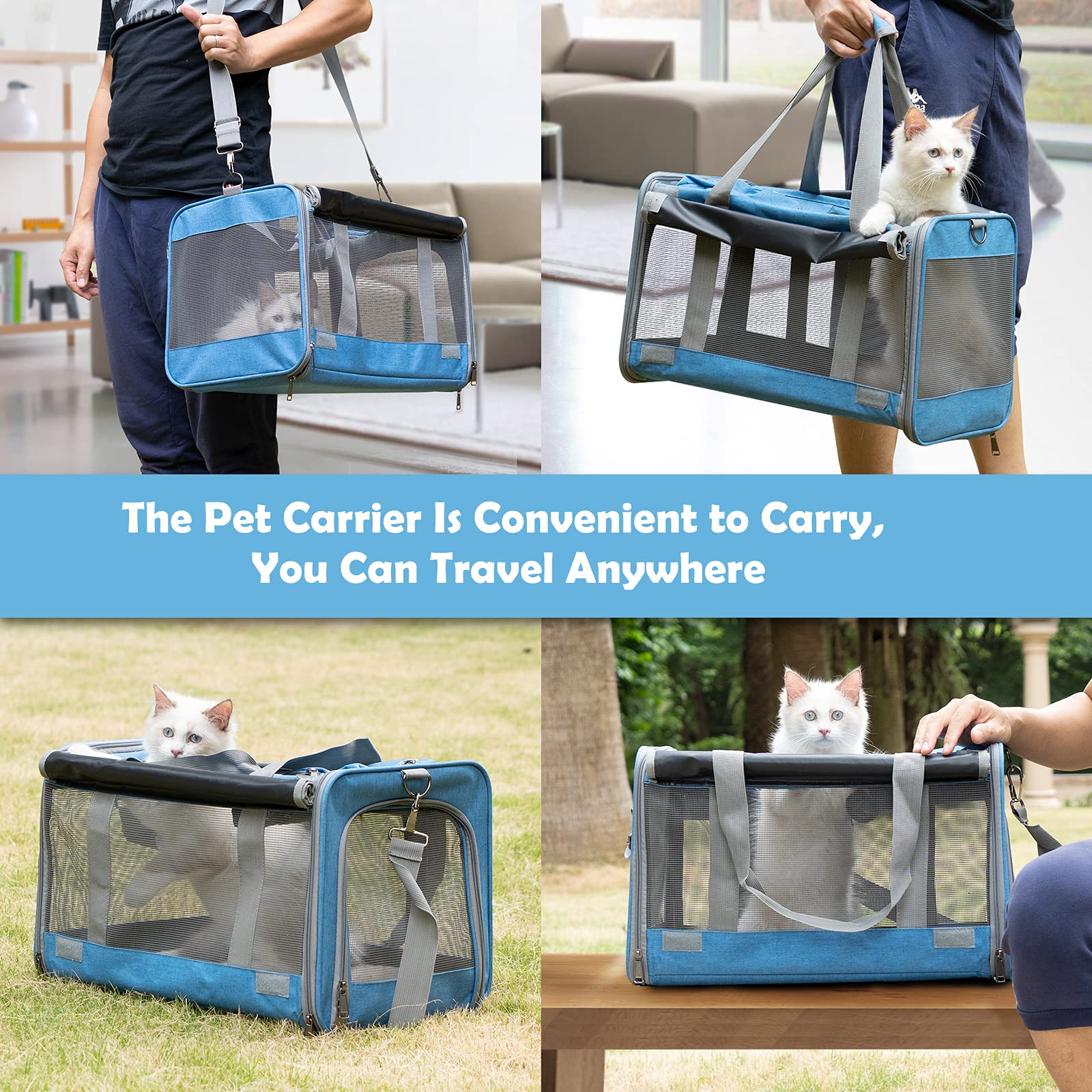 Pet Carrier For Large And Medium Cats, Soft-Sided Pet Carrier For Big Medium Cats And Puppy, Dog Carriers Cat Carriers Pet Privacy Protection Travel Carriers — foto 11