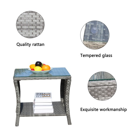 Outdoor Patio Furniture 1 Coffee Table With Clear Tempered Glass — foto 20