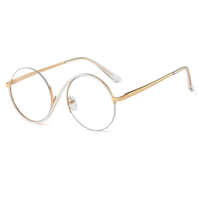 Metal Half Frame Optical Anti Blue Glasses Blue - Shop at LoveMi