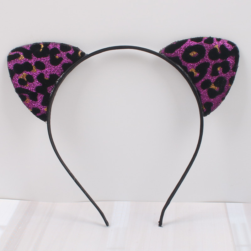 New Glitter Flocking Cat Ears Headband, Leopard Print Tiger Ears, Cute And Cute Headwear
