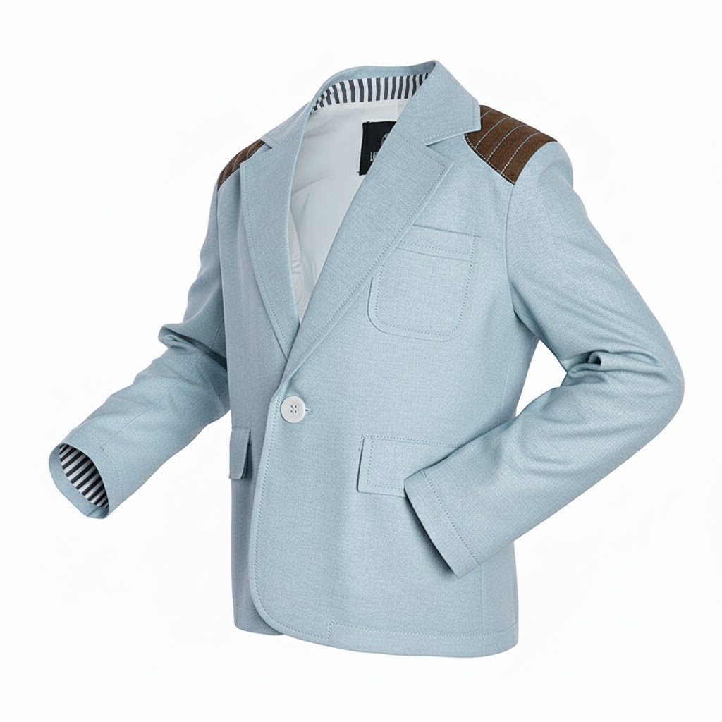 Boys Vintage Casual Smart Jacket Light Blue Cotton Blazer Everyday Wear 3-7Y — image 5