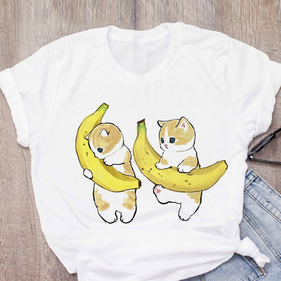 Personality Cute Cat Print Fashion Girlfriends Couple T-shirt