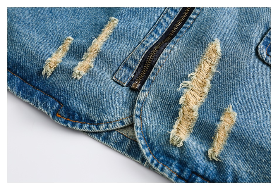 Washed Gradient Denim Jacket Men's And Women's Coats