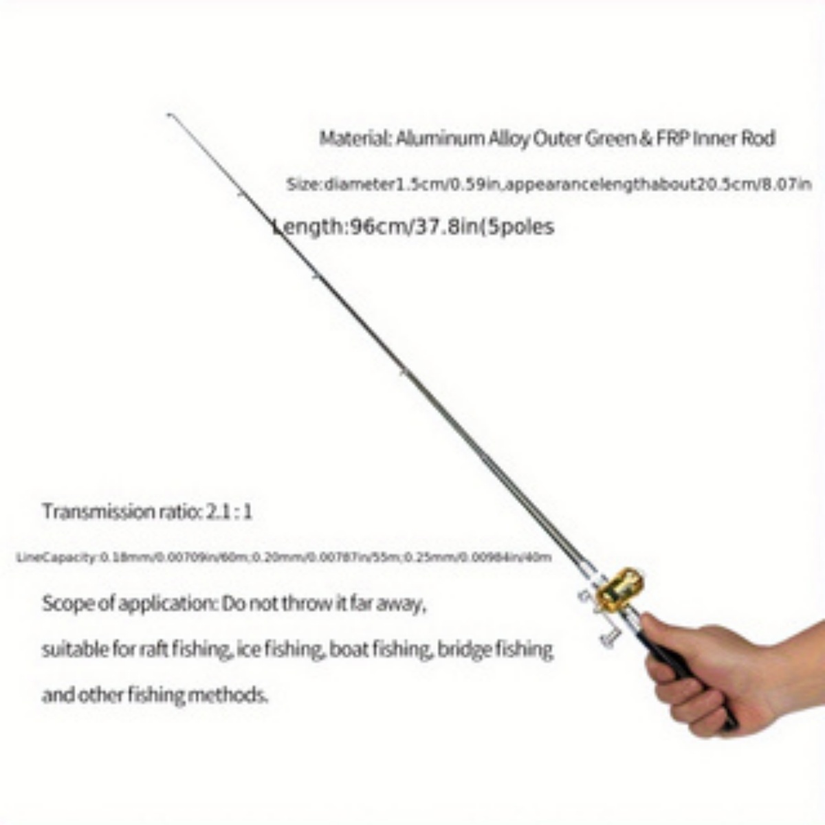 METABEST Premium Aluminum Alloy Pocket-Sized Pen Style Fishing Rod - Compact, Portable, And Ultra-Lightweight For Ice Raft, Bridge, And Travel Fishing - Perfect Gift For Fishing Enthusiasts A