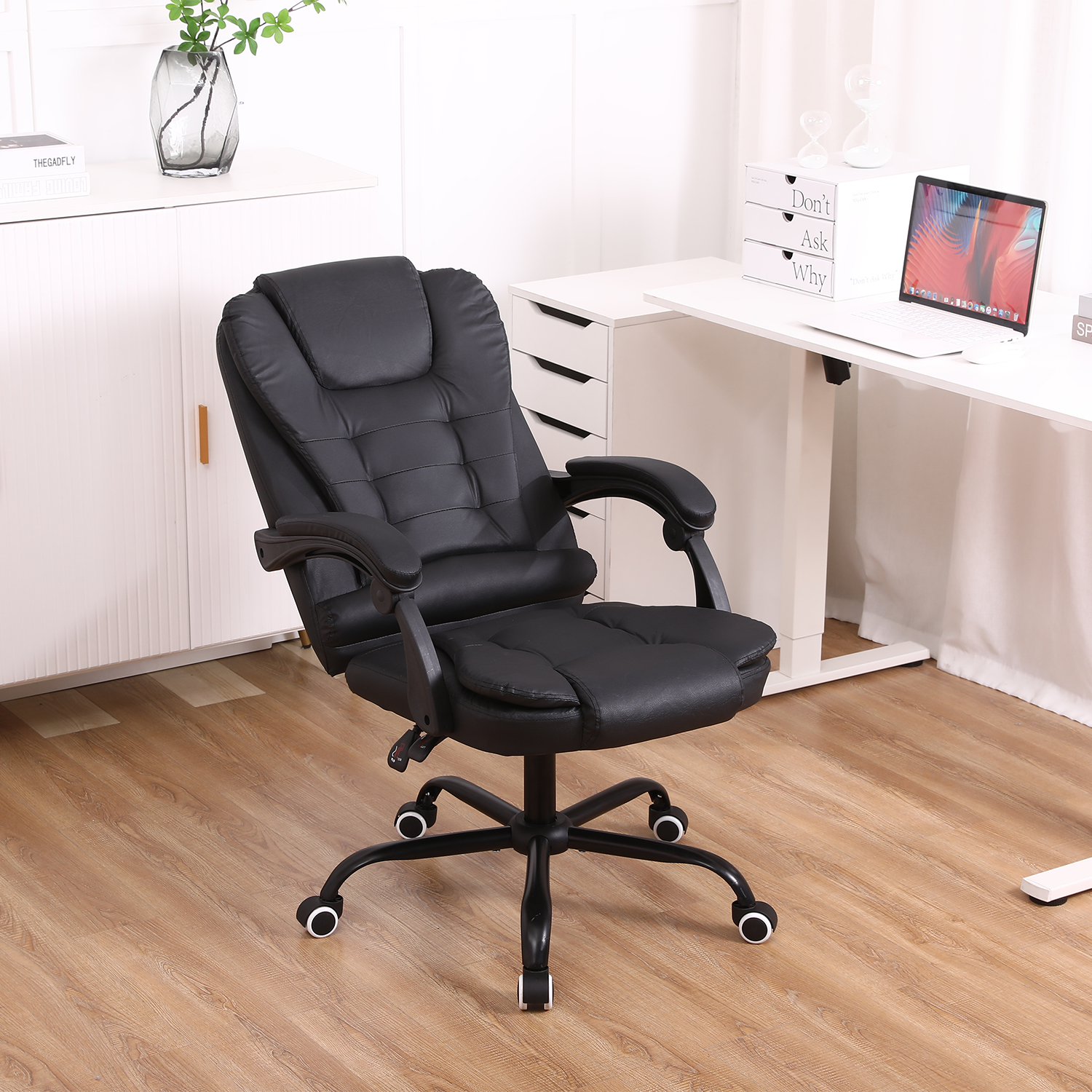 Ergonomic Executive Office Chair,Faux Leather,Adjustable Height 45-55cm — image 8