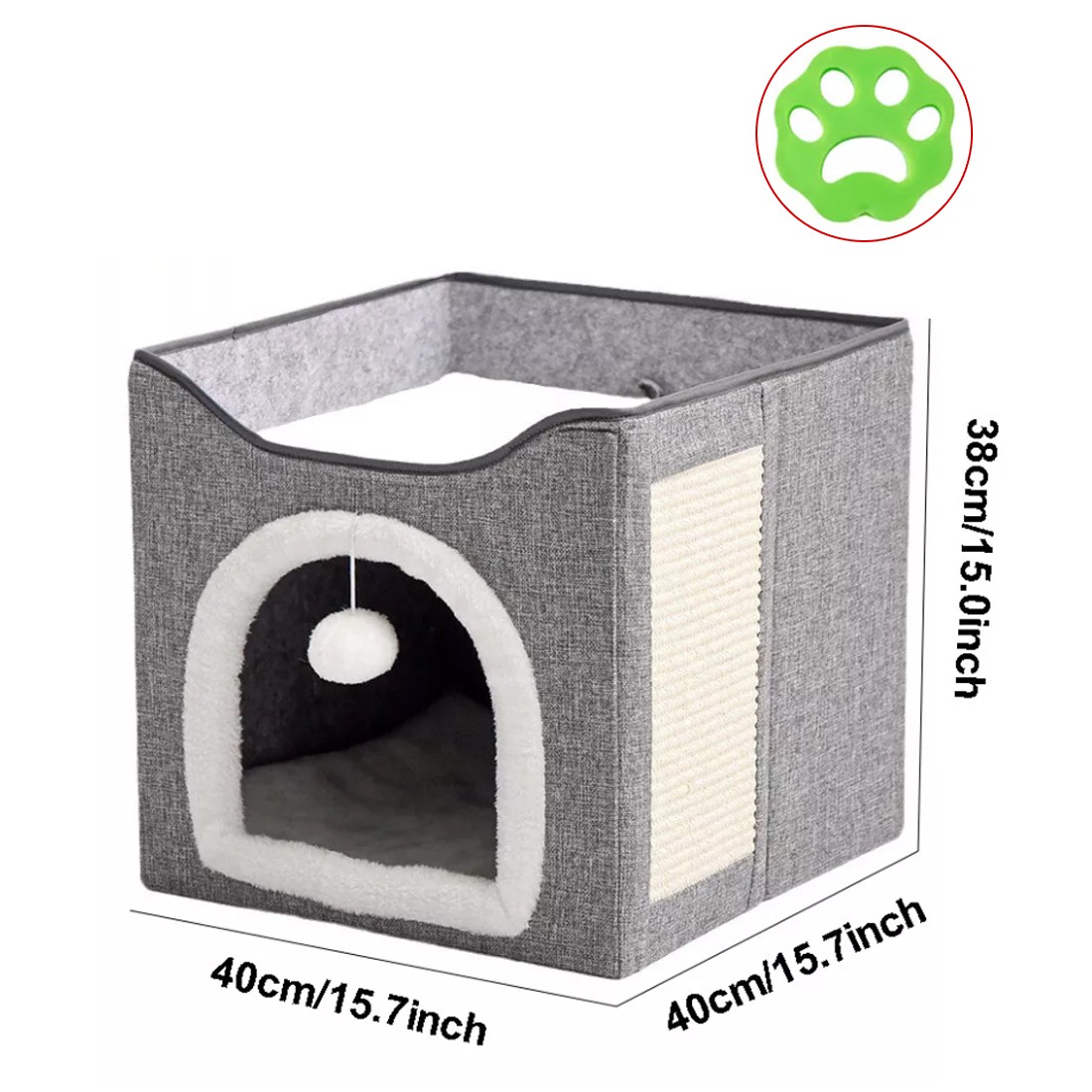 Pet Foldable Storage Cat Shelter Three-dimensional Cage With Scratching Pad — image 9