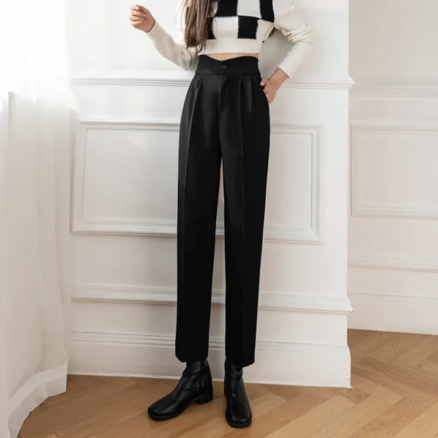 Women's Thick Woolen Commuter Feet Pants Temperament Black - Shop at LoveMi