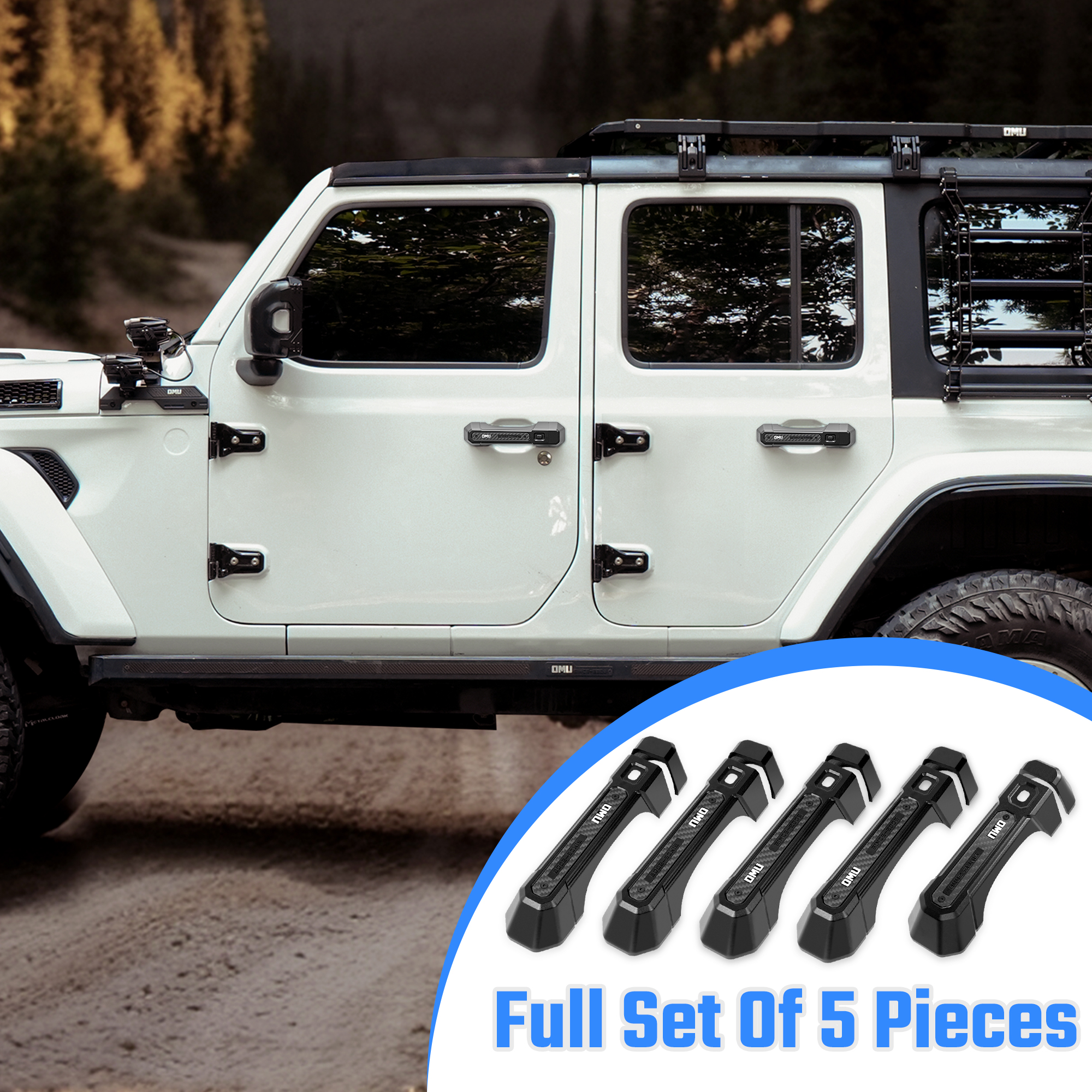 Door Handle Cover For Wrangler JL 2018 4 Doors 5 Pcs