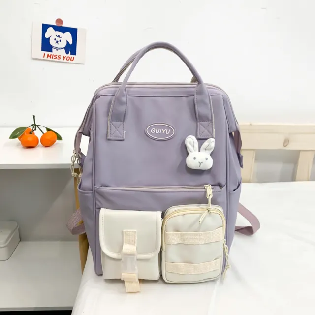 Korean High School Large Capacity Runaway Backpack Purple - Shop at LoveMi