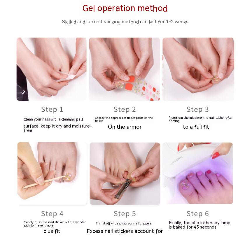 Title 1, 3d Phototherapy Gel Semi-curing Foot Nail Sticker