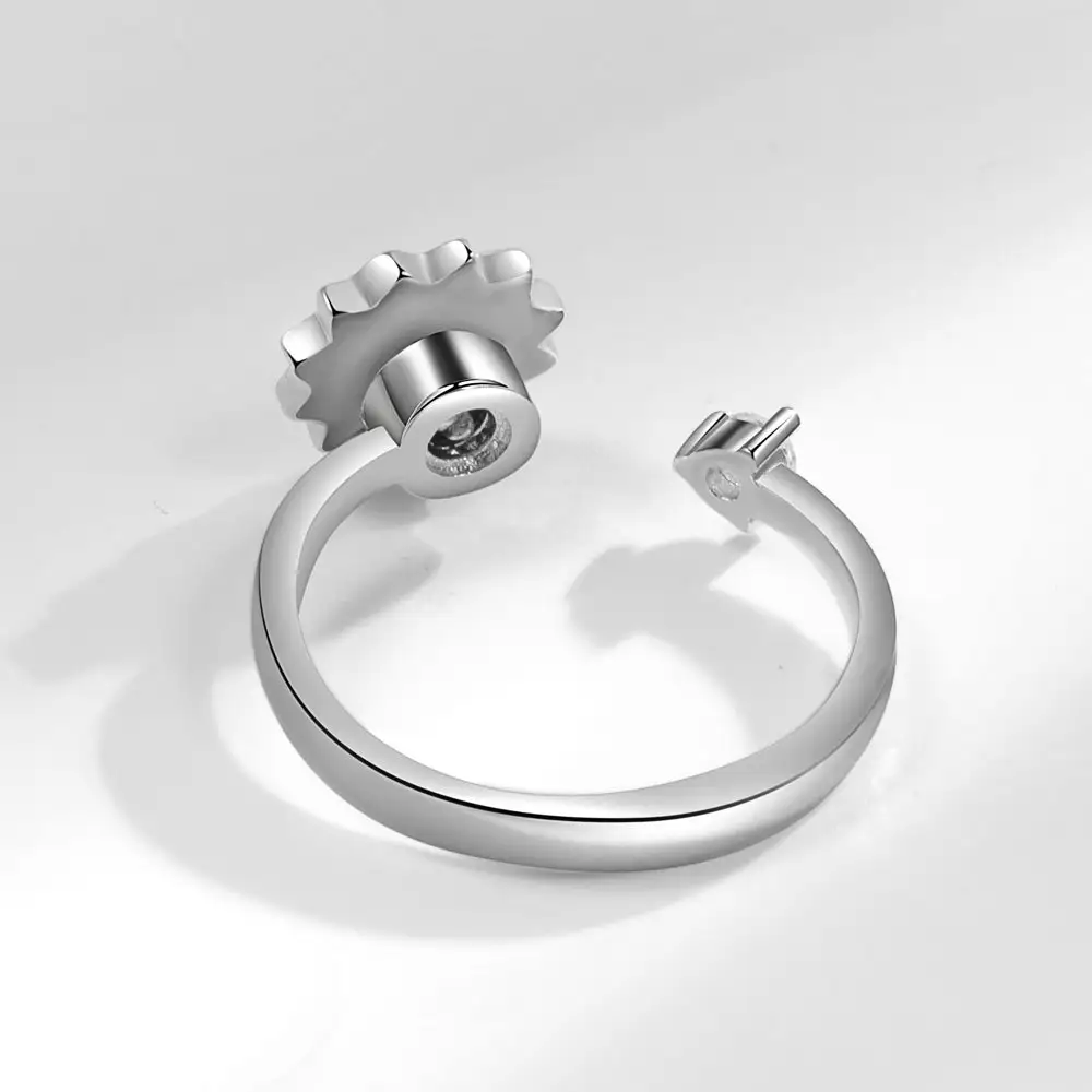 Fashion Adjustable Sunflower Rotating Ring