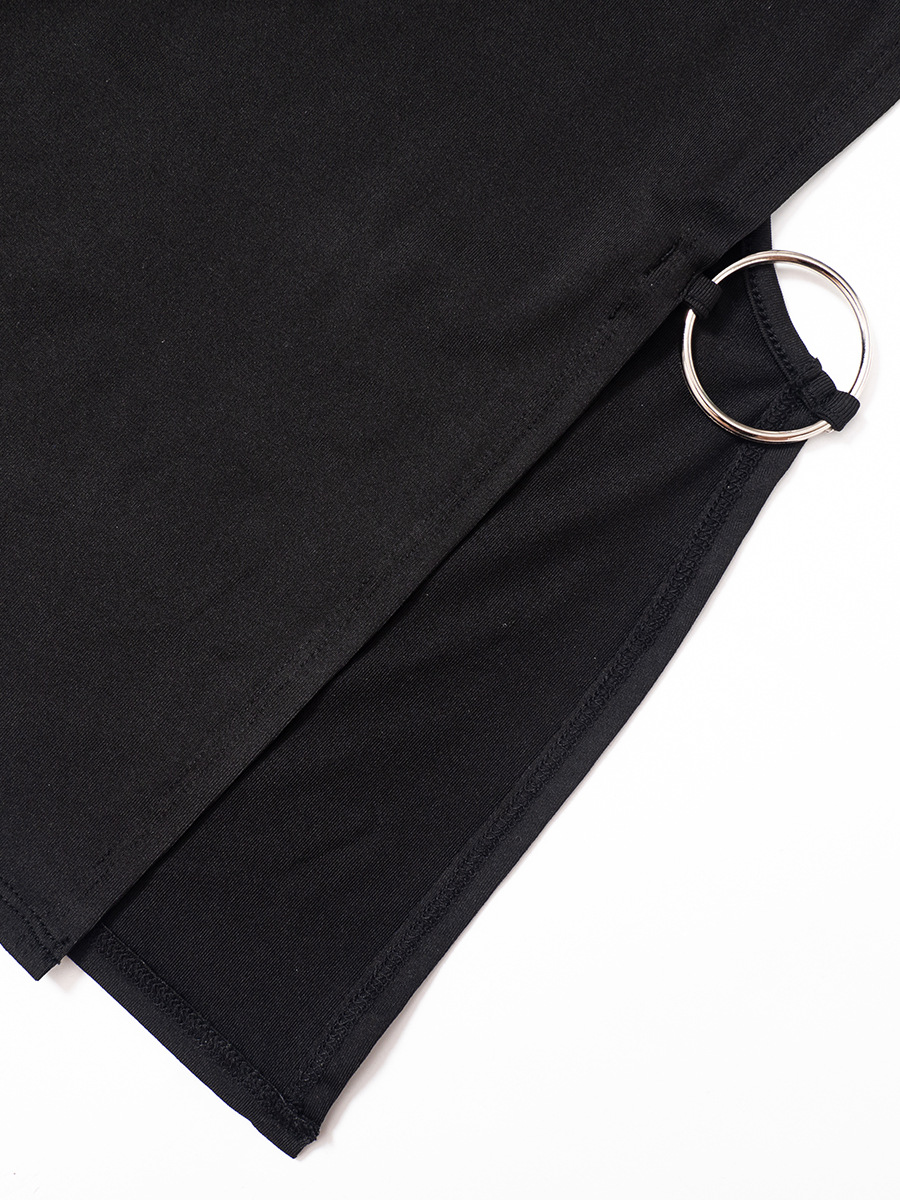 European And American Style Summer New Solid Color Backless Hollow-out Halter Tight Dress