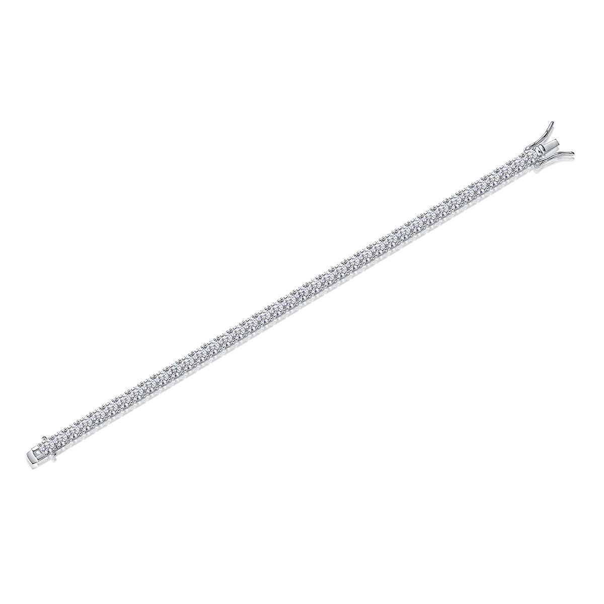 0.3-carat Luxury And Fashionable Light Luxury Trend Jewelry Silver Bracelet Set With Top-quality Moissanite, S925 Silver Electroplated Platinum