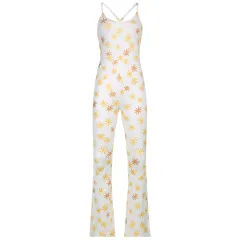 New Style European And American Printed Sling Split Jumpsuit - Skin Tone-M - View 1