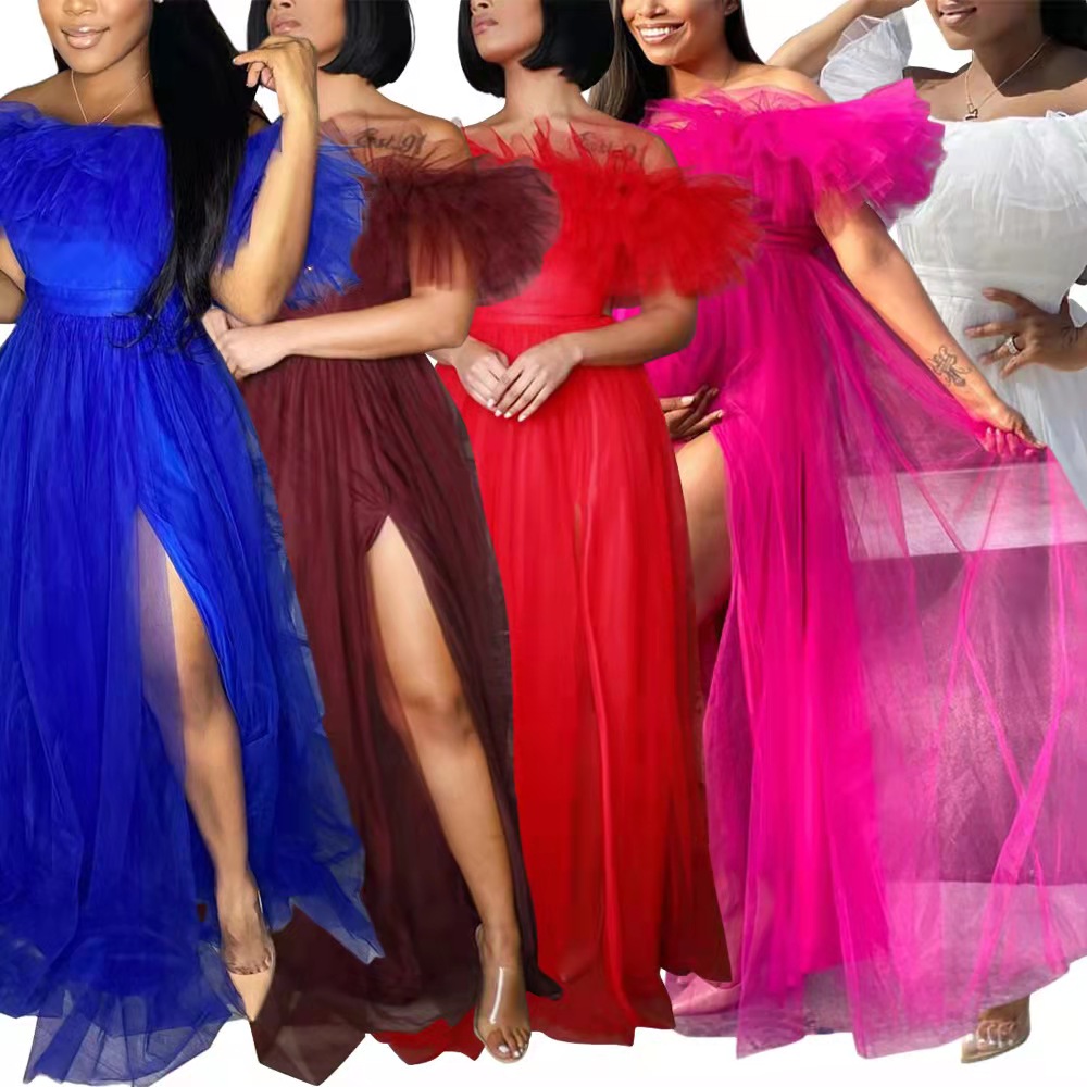 Mesh High-Slit Maxi Dress, picture 7 of 10