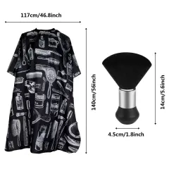 Hair Cutting Barber Cape With Neck Duster Brush Barber Brush Neck Strips Hair Combs Hair Clips, Professional Barber Accessories Cleaning Supplies F... - View 1