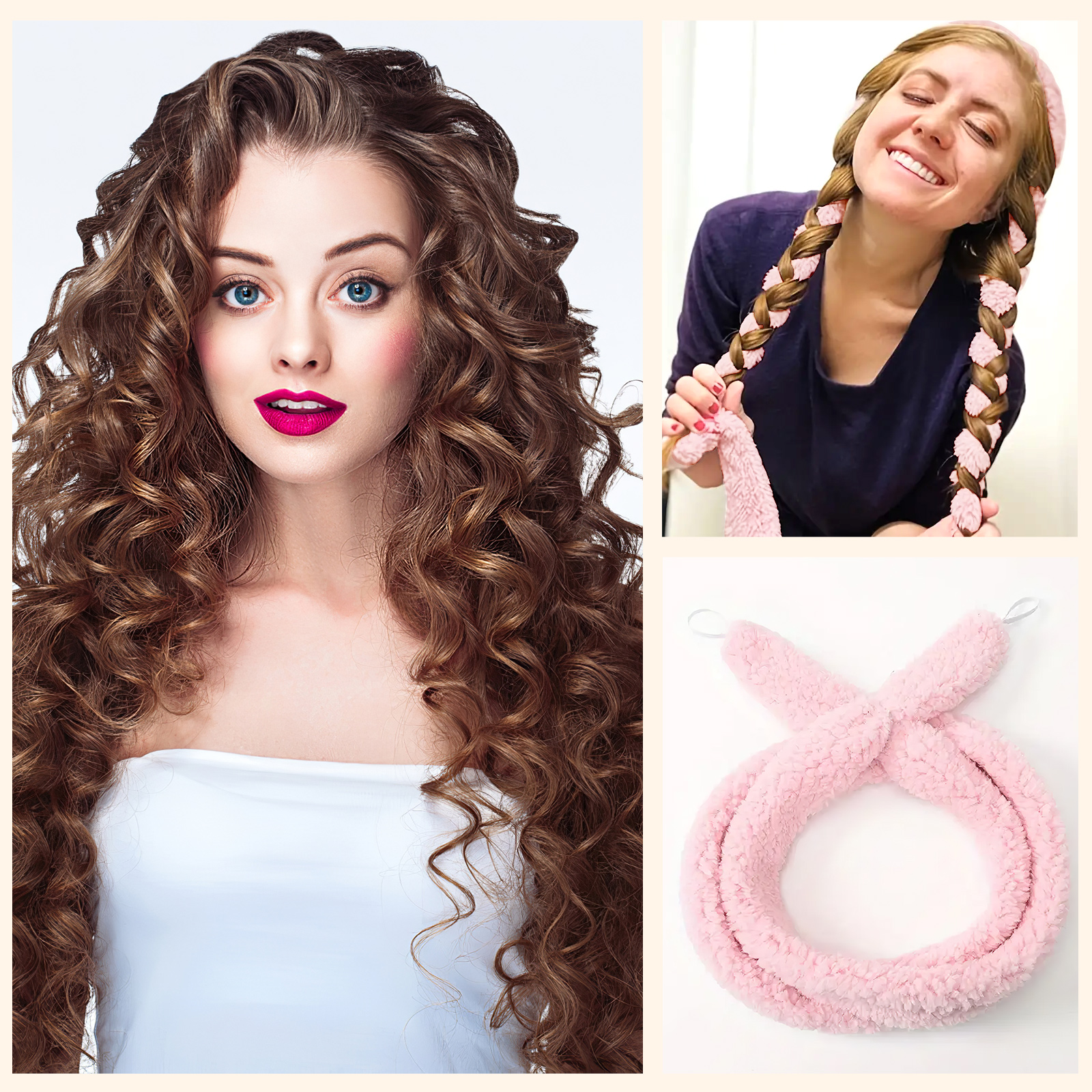 Satin Heatless Hair Curler, Lazy Natural Soft Wave DIY Heatless Curls For Sleep In Overnight, For All Hair Types 47