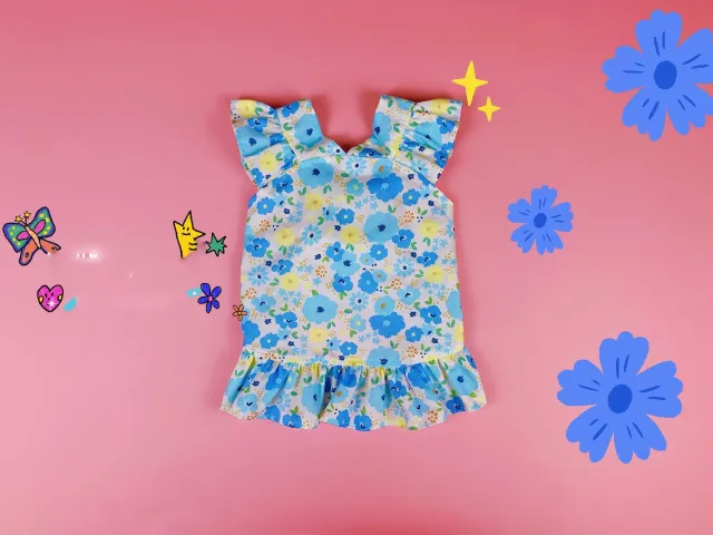 Fashion Simple Pet Floral Flower Skirt Blue - Shop at LoveMi
