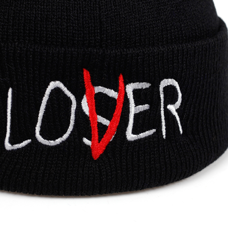 Autumn And Winter Loser Personality Embroidery Ski Knitted Hat