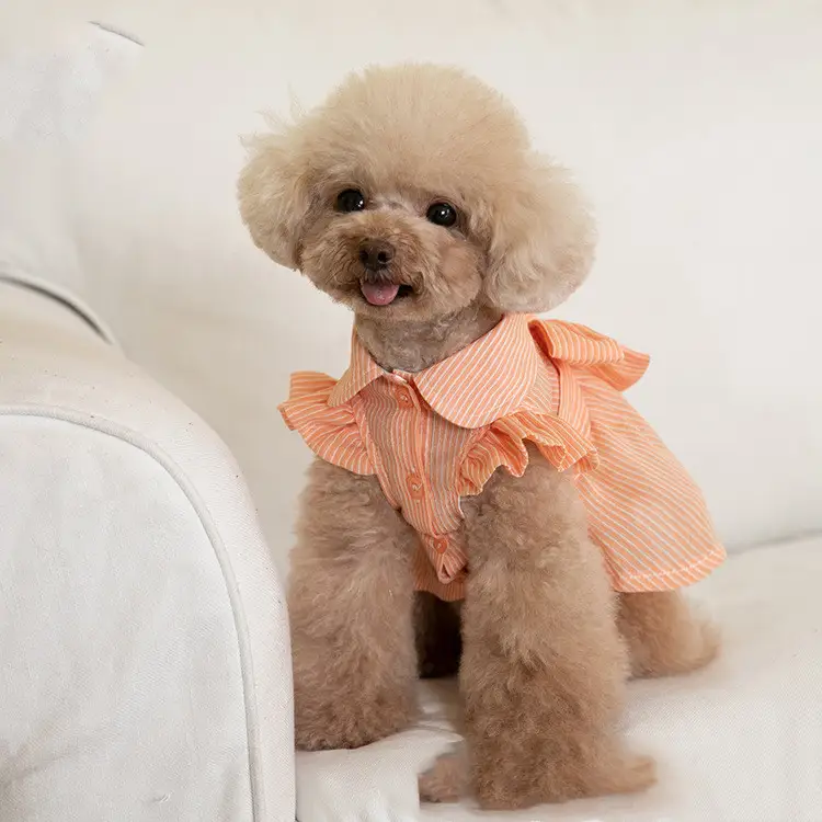 Striped Pet Dress with Bowknot for Dogs