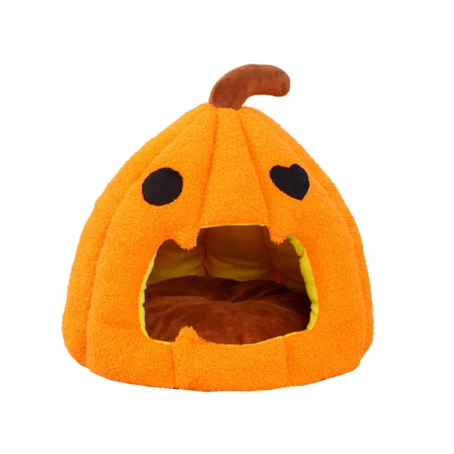 Cat Nest Sleeping Hut Habitat Pet Supplies Cozy Pet Cave Tent Halloween Pumpkin Nest Dog Cat Bed For Poodle Puppy Dog Animals Orange - Shop at LoveMi