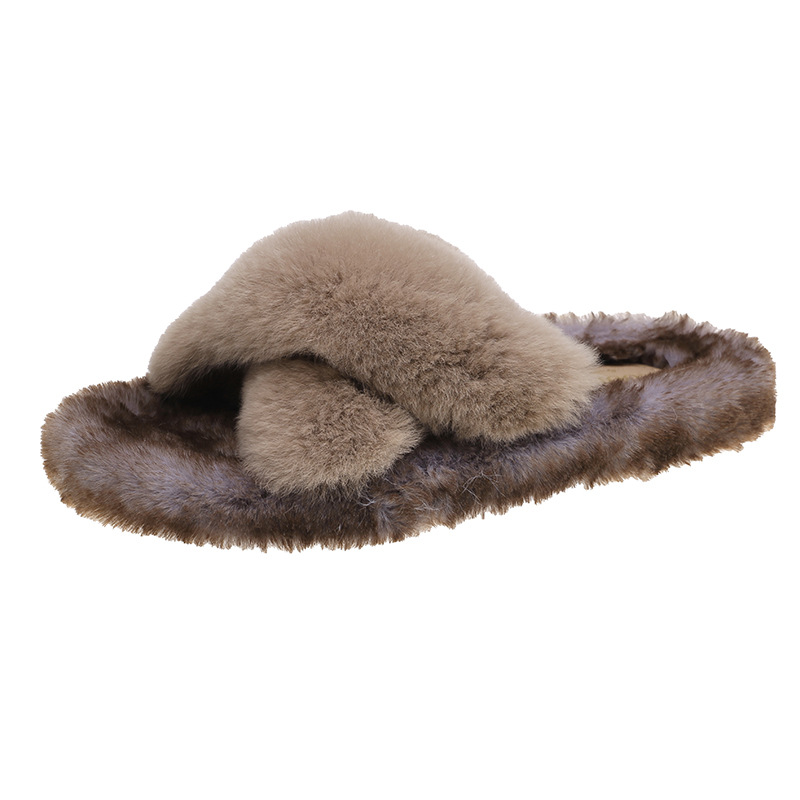 Design Sense Of Niche Flat Versatile Casual Mao Slippers Chocolate 37 - Shop at LoveMi