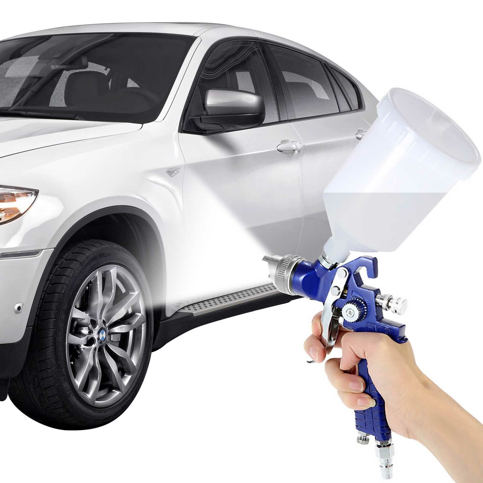 2 X HVLP Spray Gun Kit Air Gravity Feed Vehicle Car Paints1.4MM 0.8MM Nozzle — foto 6
