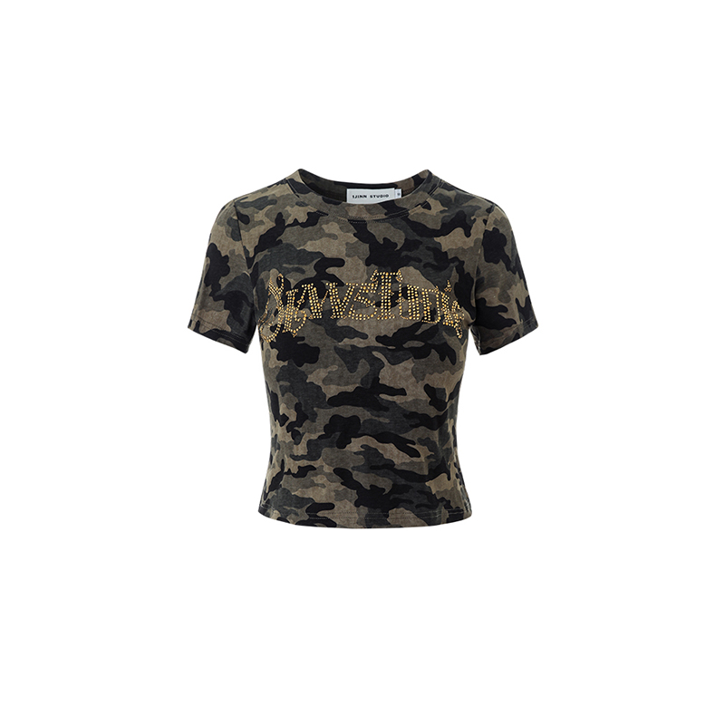 Title 8, Vintage Front Shoulder Loose Spice Girl Camoufl...