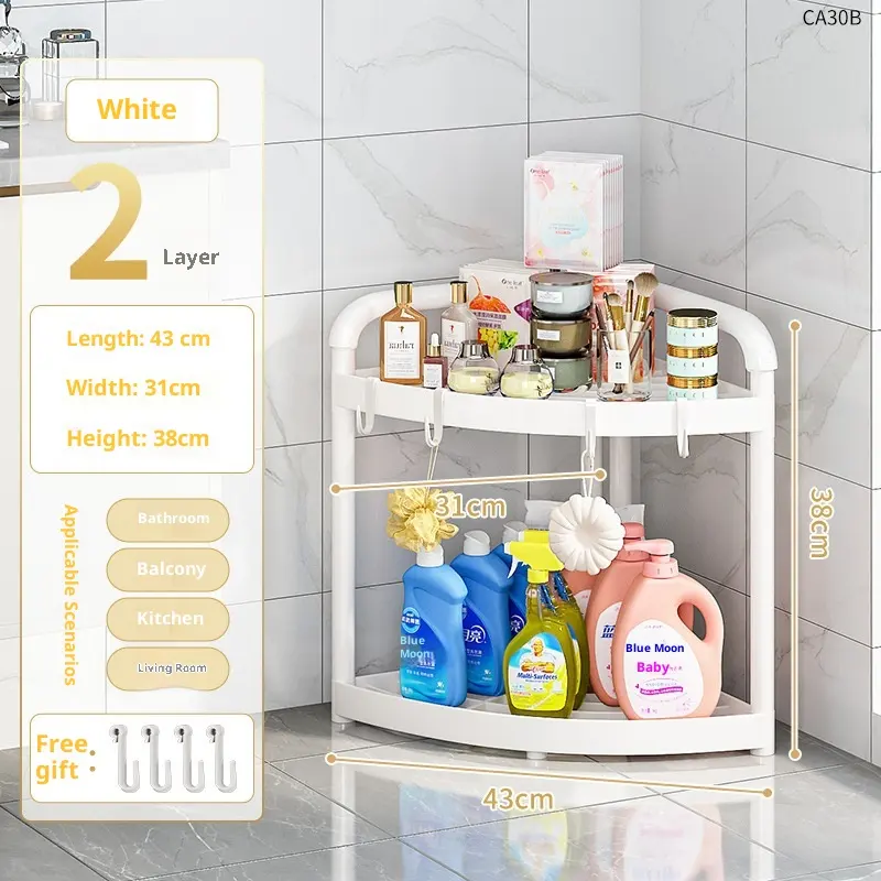 Bathroom Storage Rack, Floor Standing Tripod, Crevice