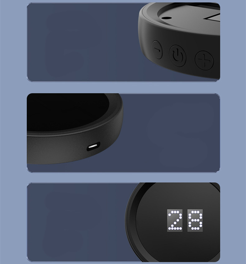 Sleep aid device LED display showing session controls and battery indicator