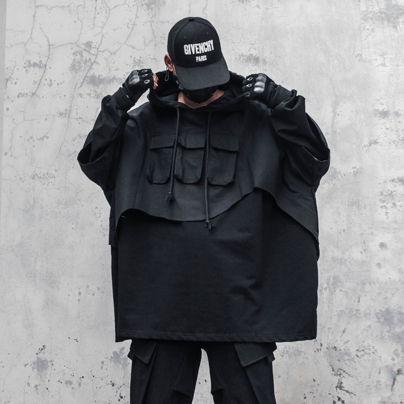 Autumn Hip-Hop Functional Tooling Jacket Loose And Handsome Hoodie