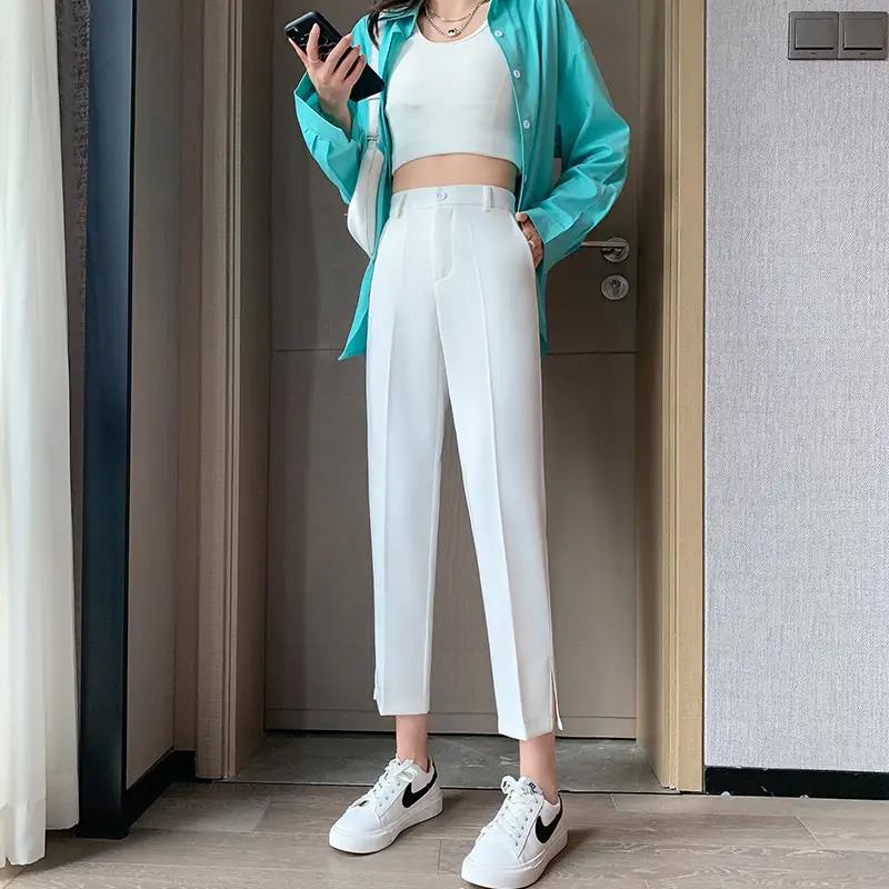 Casual Nine Points Small Ice Silk Harem Pants