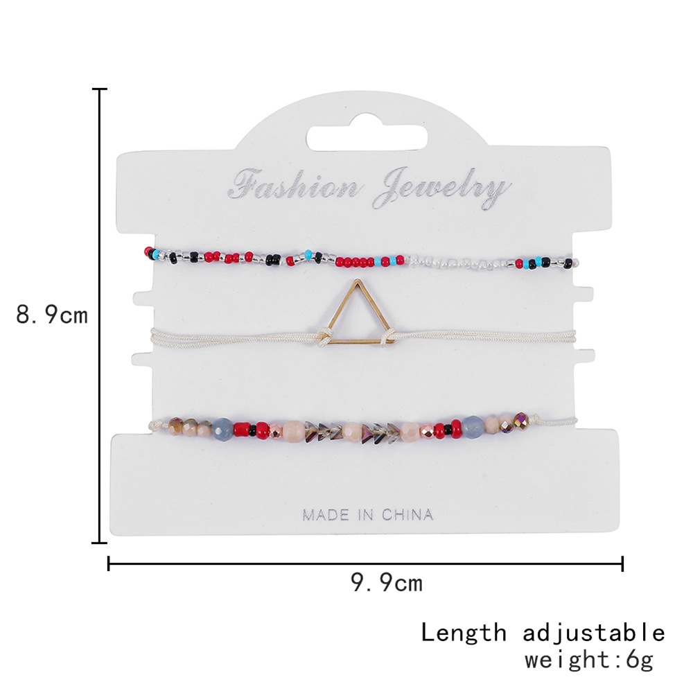 Flower Bee Butterfly Color Bead Five-Pointed Star Tassel Anklet