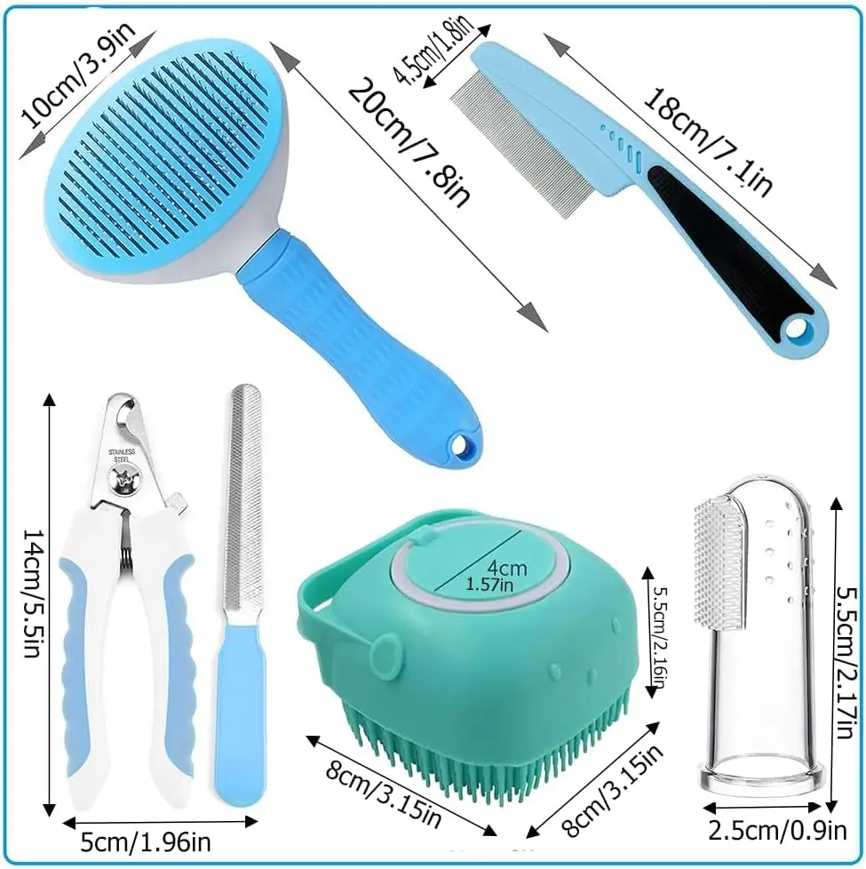 Pet Grooming Kit, Self-Cleaning Brush Shedding Kit