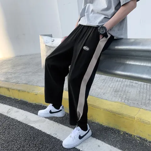 Sweatpants for Men Matching Color Straight Tube Loose Spring