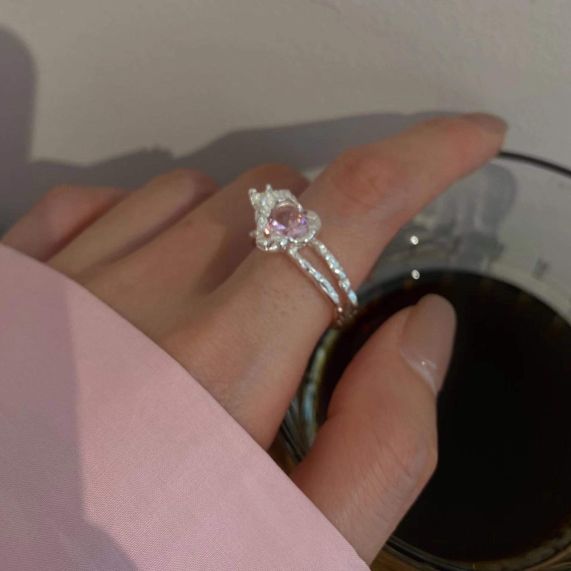 Combination Ring Sterling Silver  Zircon