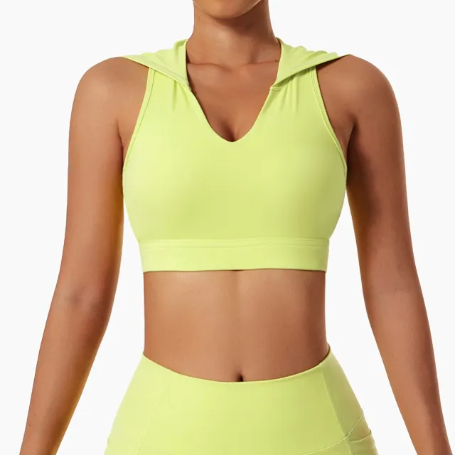 Lulu Nude Yoga Shockproof Back Sports Bra Green Top - Shop at LoveMi