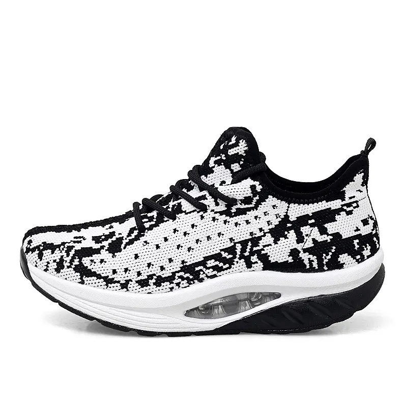 Flying Woven Air Cushion Sneakers Fitness Mom Shoes Mesh