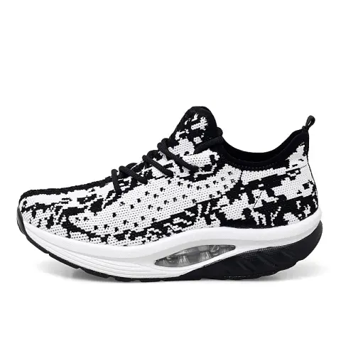 Flying Woven Air Cushion Sneakers Fitness Mom Shoes Mesh
