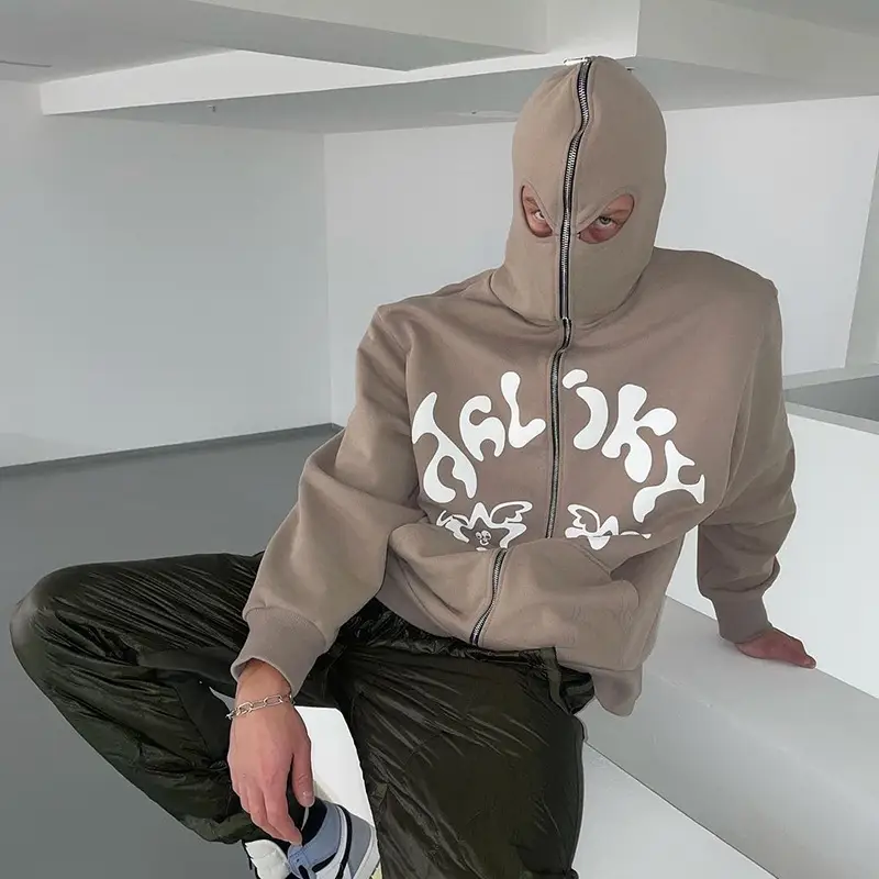 Retro And Old English Print Loose All-match Hooded Sweater