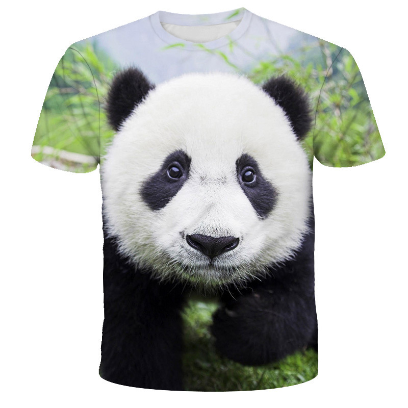 Title 5, Trendiges Rundhals-Kurzarmshirt der Panda-Serie...