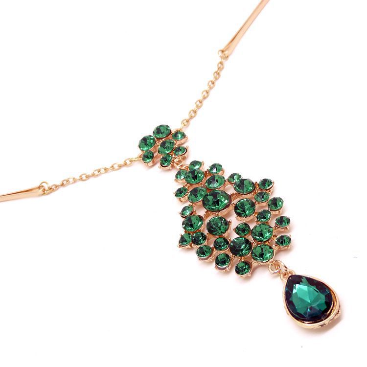 Fashion Simple Ethnic Style Emerald Head Chain