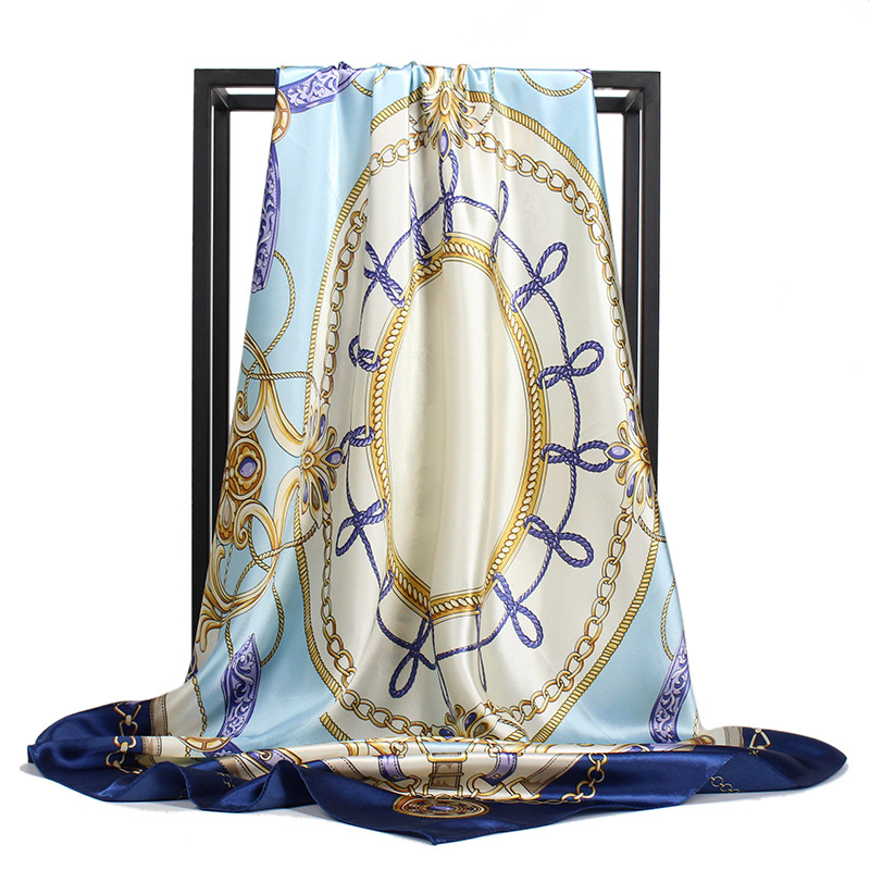 Silk Scarf European And American Printing Large Square Scarf