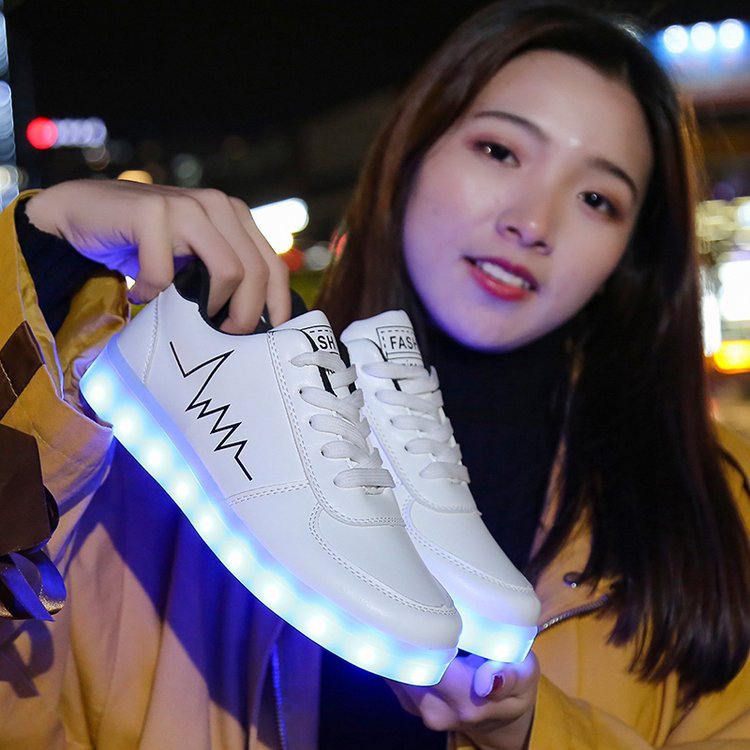 Tide Ghost Walking Shoes Male USB Charging LED Light