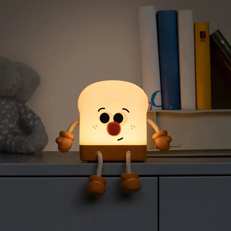 Toast Small Midnight Light Bedroom Dormitory Bedside Light Sleep Soft Light Eye Protection Charging Timing Companion Sleeping Light