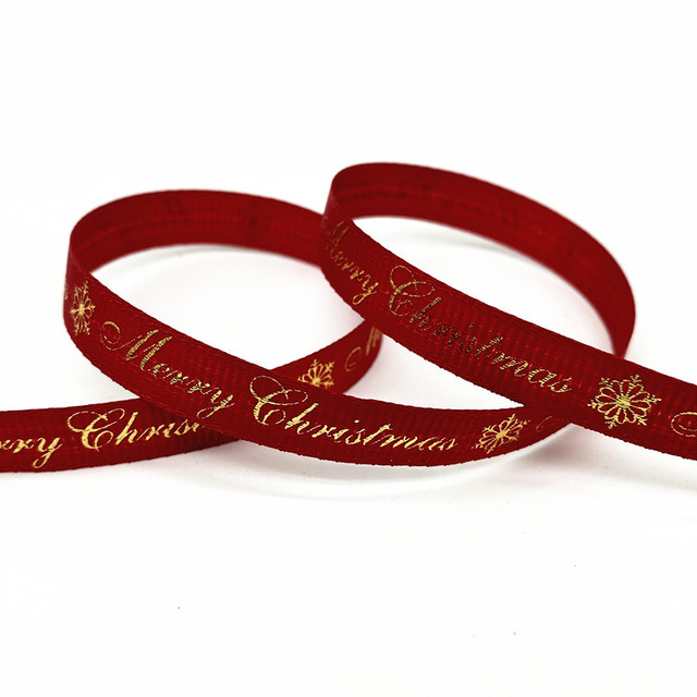 Size 5 10mm Christmas Ribbon Printed Grosgrain Ribbon