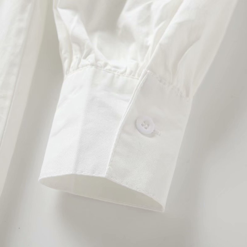 Fashion All-match Lapel Long-sleeved Drawstring Dress